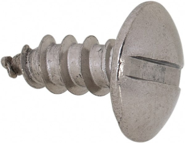 Value Collection - #6 Truss Head Slotted Sheet Metal Screw - Stainless Steel, 3/8" Length Under Head, Grade 18-8 - Exact Tooling