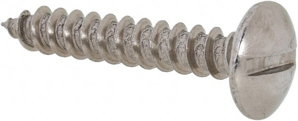 Value Collection - #8 Truss Head Slotted Sheet Metal Screw - Stainless Steel, 1" Length Under Head, Grade 18-8 - Exact Tooling