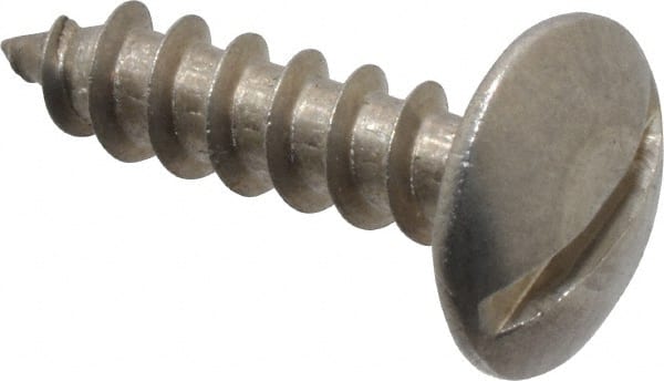 Value Collection - #10 Truss Head Slotted Sheet Metal Screw - Stainless Steel, 3/4" Length Under Head, Grade 18-8 - Exact Tooling