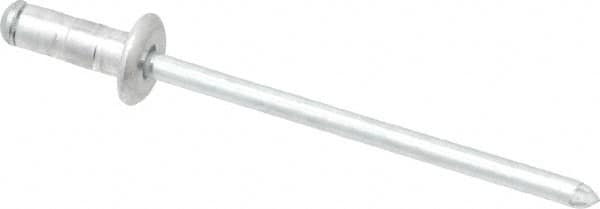 RivetKing - Size 41-43 Dome Head Aluminum Multi Grip Blind Rivet - Steel Mandrel, 0.039" to 0.187" Grip, 1/4" Head Diam, 0.129" to 0.133" Hole Diam, 0.389" Length Under Head, 1/8" Body Diam - Exact Tooling