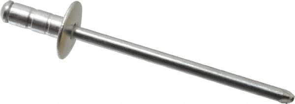 RivetKing - Size 41-43 Large Flange Dome Head Aluminum Multi Grip Blind Rivet - Steel Mandrel, 0.02" to 1/8" Grip, 3/8" Head Diam, 0.129" to 0.133" Hole Diam, 0.313" Length Under Head, 1/8" Body Diam - Exact Tooling
