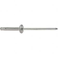 RivetKing - Dome Head Aluminum Plus Blind Rivet - Aluminum Mandrel, 1/8" to 3/8" Grip, 0.312" Head Diam, 0.129" to 0.143" Hole Diam, 0.975" Length Under Head, 1/8" Body Diam - Exact Tooling