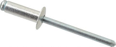 RivetKing - Size 66 Dome Head Aluminum Open End Blind Rivet - Steel Mandrel, 0.251" to 3/8" Grip, 3/8" Head Diam, 0.192" to 0.196" Hole Diam, 0.575" Length Under Head, 3/16" Body Diam - Exact Tooling
