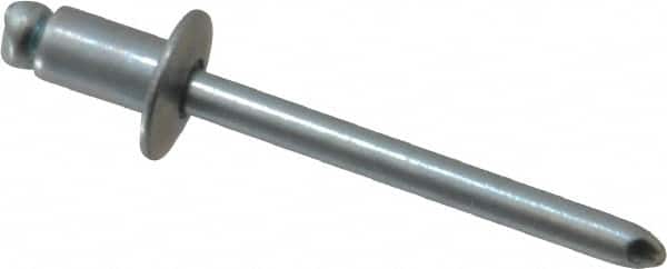 RivetKing - Size 62 Dome Head Steel Open End Blind Rivet - Steel Mandrel, 0.02" to 1/8" Grip, 3/8" Head Diam, 0.192" to 0.196" Hole Diam, 0.325" Length Under Head, 3/16" Body Diam - Exact Tooling