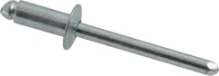 RivetKing - Size 64 Dome Head Steel Open End Blind Rivet - Steel Mandrel, 0.188" to 1/4" Grip, 3/8" Head Diam, 0.192" to 0.196" Hole Diam, 0.45" Length Under Head, 3/16" Body Diam - Exact Tooling