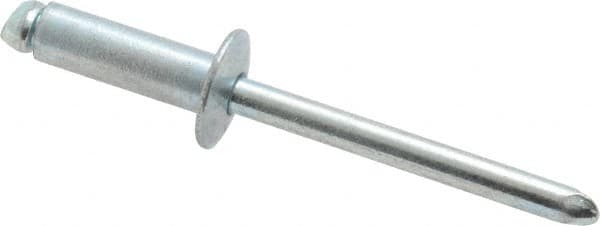 RivetKing - Size 66 Dome Head Steel Open End Blind Rivet - Steel Mandrel, 0.251" to 3/8" Grip, 3/8" Head Diam, 0.192" to 0.196" Hole Diam, 0.575" Length Under Head, 3/16" Body Diam - Exact Tooling