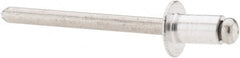 RivetKing - Size 62 Dome Head Aluminum Open End Blind Rivet - Aluminum Mandrel, 0.02" to 1/8" Grip, 3/8" Head Diam, 0.192" to 0.198" Hole Diam, 0.325" Length Under Head, 3/16" Body Diam - Exact Tooling