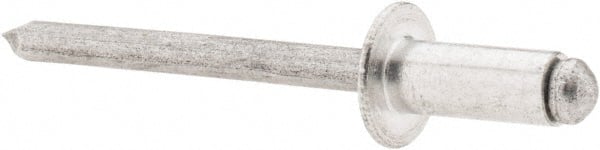RivetKing - Size 64 Dome Head Aluminum Open End Blind Rivet - Aluminum Mandrel, 0.188" to 1/4" Grip, 3/8" Head Diam, 0.192" to 0.198" Hole Diam, 0.45" Length Under Head, 3/16" Body Diam - Exact Tooling