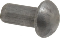 RivetKing - 1/8" Body Diam, Round Steel Solid Rivet - 1/4" Length Under Head - Exact Tooling