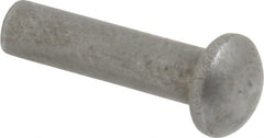 RivetKing - 1/8" Body Diam, Round Uncoated Steel Solid Rivet - 1/2" Length Under Head - Exact Tooling