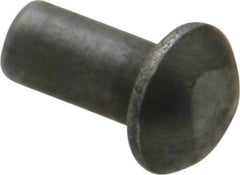 RivetKing - 3/16" Body Diam, Round Uncoated Steel Solid Rivet - 3/8" Length Under Head - Exact Tooling