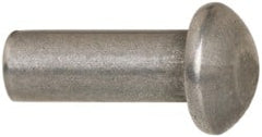 RivetKing - 3/16" Body Diam, Round Steel Solid Rivet - 1/2" Length Under Head - Exact Tooling