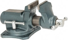 Wilton - 2-1/2" Jaw Width, 2-1/8" Opening Capacity, 1-3/4" Throat Depth, Steel Swivel Bench Vise - Bolt Down Base Attachment, 9.4" Long x 5.7" Wide x 4.9" High - Exact Tooling