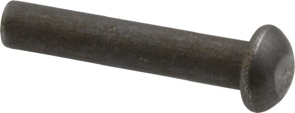 RivetKing - 3/16" Body Diam, Round Steel Solid Rivet - 1" Length Under Head - Exact Tooling