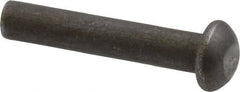 RivetKing - 3/16" Body Diam, Round Steel Solid Rivet - 1" Length Under Head - Exact Tooling