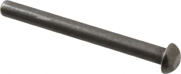 RivetKing - 3/16" Body Diam, Round Uncoated Steel Solid Rivet - 2" Length Under Head, 90° Countersunk Head Angle - Exact Tooling