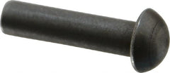 RivetKing - 1/4" Body Diam, Round Steel Solid Rivet - 1" Length Under Head - Exact Tooling
