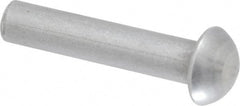 RivetKing - 1/4" Body Diam, Round Uncoated Steel Solid Rivet - 1-1/4" Length Under Head - Exact Tooling