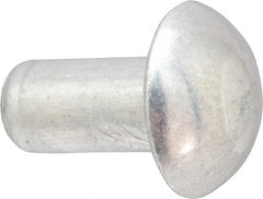 RivetKing - 1/8" Body Diam, Round Aluminum Solid Rivet - 1/4" Length Under Head, Grade 1100F - Exact Tooling