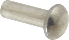 RivetKing - 1/8" Body Diam, Round Aluminum Solid Rivet - 3/8" Length Under Head, Grade 1100F - Exact Tooling