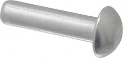 RivetKing - 1/8" Body Diam, Round Uncoated Aluminum Solid Rivet - 1/2" Length Under Head, Grade 1100F - Exact Tooling