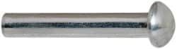 RivetKing - 1/8" Body Diam, Round Uncoated Aluminum Solid Rivet - 3/4" Length Under Head, Grade 1100F - Exact Tooling