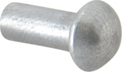 RivetKing - 5/32" Body Diam, Round Uncoated Aluminum Solid Rivet - 3/8" Length Under Head, Grade 1100F - Exact Tooling