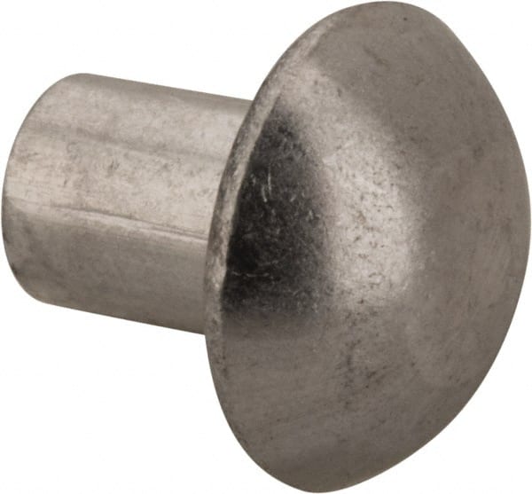 RivetKing - 3/16" Body Diam, Round Uncoated Aluminum Solid Rivet - 1/4" Length Under Head, Grade 1100F - Exact Tooling