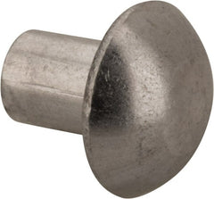 RivetKing - 3/16" Body Diam, Round Uncoated Aluminum Solid Rivet - 1/4" Length Under Head, Grade 1100F - Exact Tooling