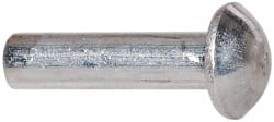 RivetKing - 3/16" Body Diam, Round Uncoated Aluminum Solid Rivet - 3/4" Length Under Head, Grade 1100F - Exact Tooling