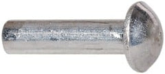 RivetKing - 3/16" Body Diam, Round Uncoated Aluminum Solid Rivet - 3/4" Length Under Head, Grade 1100F - Exact Tooling