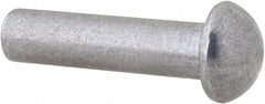 RivetKing - 1/4" Body Diam, Round Uncoated Aluminum Solid Rivet - 1" Length Under Head, Grade 1100F - Exact Tooling