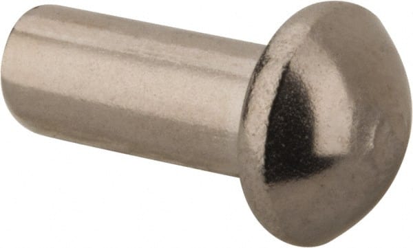 RivetKing - 5/32" Body Diam, Round Stainless Steel Solid Rivet - 3/8" Length Under Head, Grade 18-8 - Exact Tooling