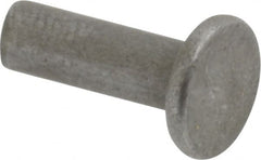 RivetKing - 1/8" Body Diam, Flat Uncoated Steel Solid Rivet - 3/8" Length Under Head - Exact Tooling
