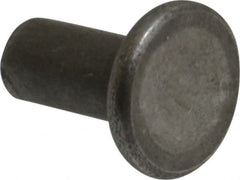 RivetKing - 3/16" Body Diam, Flat Uncoated Steel Solid Rivet - 3/8" Length Under Head - Exact Tooling