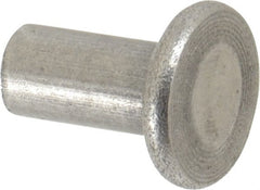 RivetKing - 1/4" Body Diam, Flat Uncoated Steel Solid Rivet - 1/2" Length Under Head - Exact Tooling