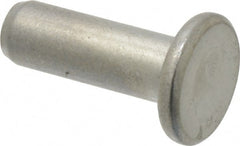 RivetKing - 1/4" Body Diam, Flat Uncoated Steel Solid Rivet - 3/4" Length Under Head - Exact Tooling