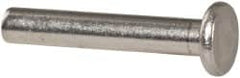 RivetKing - 1/8" Body Diam, Flat Uncoated Aluminum Solid Rivet - 3/4" Length Under Head, Grade 1100F - Exact Tooling