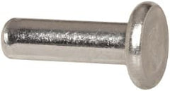 RivetKing - 5/32" Body Diam, Flat Aluminum Solid Rivet - 1/2" Length Under Head, Grade 1100F - Exact Tooling