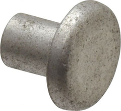 RivetKing - 3/16" Body Diam, Flat Uncoated Aluminum Solid Rivet - 1/4" Length Under Head, Grade 1100F - Exact Tooling