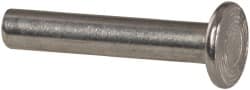 RivetKing - 3/16" Body Diam, Flat Aluminum Solid Rivet - 1" Length Under Head, Grade 1100F - Exact Tooling