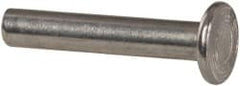RivetKing - 3/16" Body Diam, Flat Aluminum Solid Rivet - 1" Length Under Head, Grade 1100F - Exact Tooling