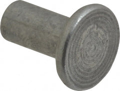 RivetKing - 1/4" Body Diam, Flat Uncoated Aluminum Solid Rivet - 1/2" Length Under Head, Grade 1100F - Exact Tooling