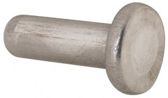 RivetKing - 1/4" Body Diam, Flat Uncoated Aluminum Solid Rivet - 3/4" Length Under Head, Grade 1100F - Exact Tooling