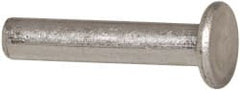 RivetKing - 1/4" Body Diam, Flat Aluminum Solid Rivet - 1-1/4" Length Under Head, Grade 1100F - Exact Tooling