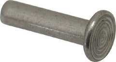 RivetKing - 1/8" Body Diam, Flat Uncoated Stainless Steel Solid Rivet - 1/2" Length Under Head, Grade 18-8 - Exact Tooling
