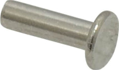 RivetKing - 3/16" Body Diam, Round Uncoated Stainless Steel Solid Rivet - 5/8" Length Under Head, Grade 18-8 - Exact Tooling