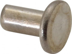 RivetKing - 1/4" Body Diam, Flat Uncoated Stainless Steel Solid Rivet - 1/2" Length Under Head, Grade 18-8 - Exact Tooling