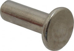 RivetKing - 1/4" Body Diam, Flat Uncoated Stainless Steel Solid Rivet - 3/4" Length Under Head, Grade 18-8 - Exact Tooling