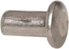 RivetKing - 1/8" Body Diam, Universal Aluminum Solid Rivet - 1/4" Length Under Head, Grade 1100F - Exact Tooling